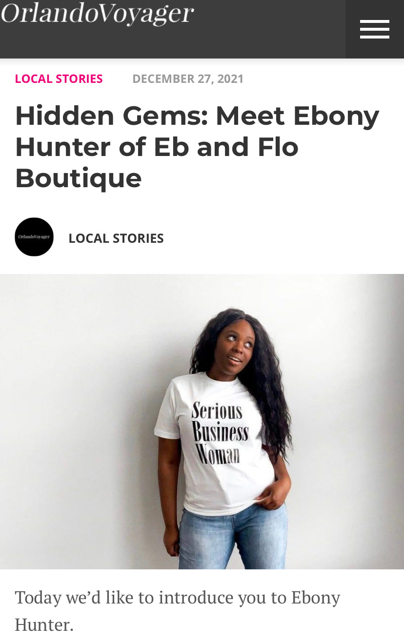 Eb and Flo Owner, Ebony Hunter, Featured in Orlando Voyager Magazine