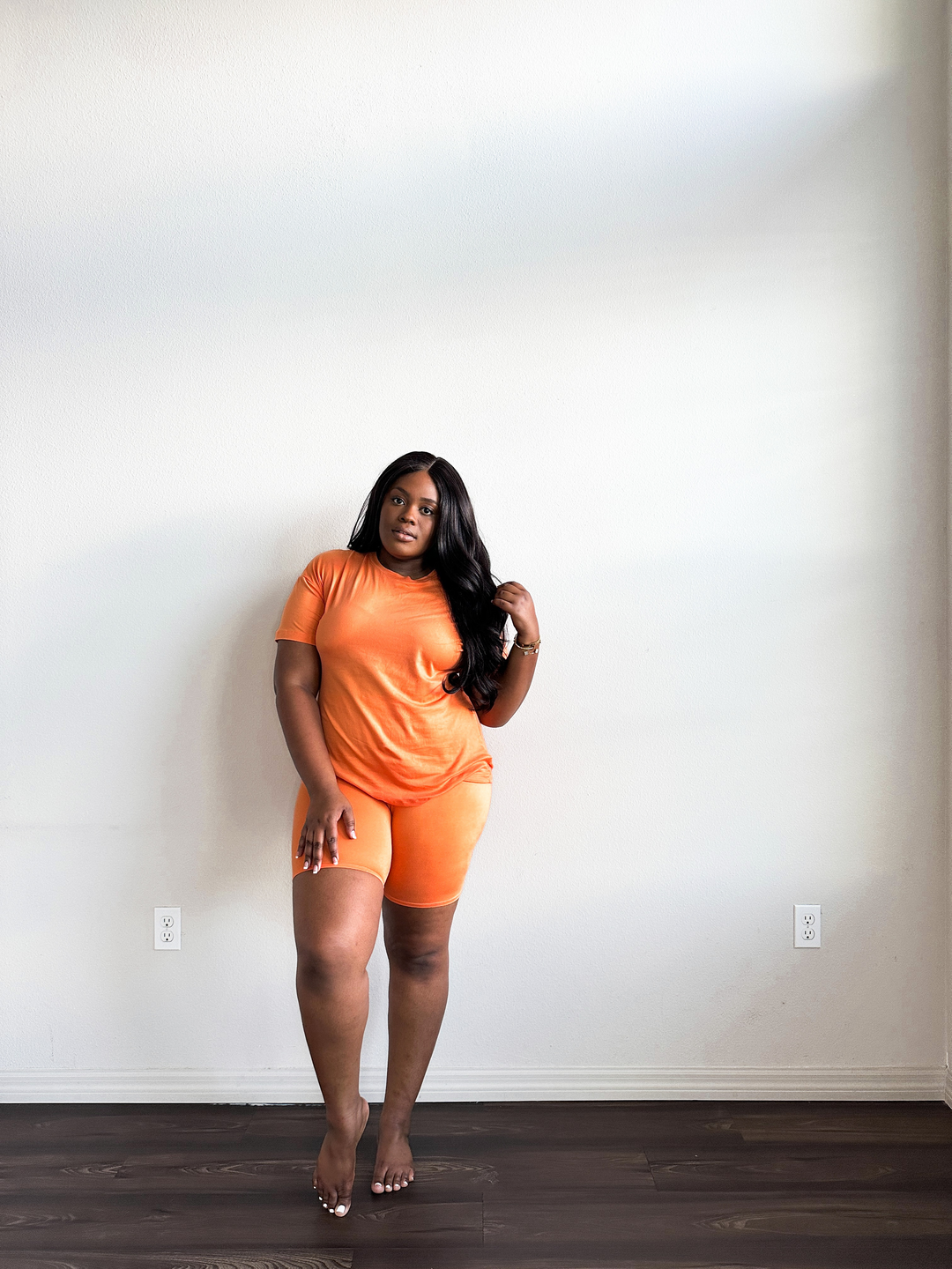 Orange biker 2025 short set