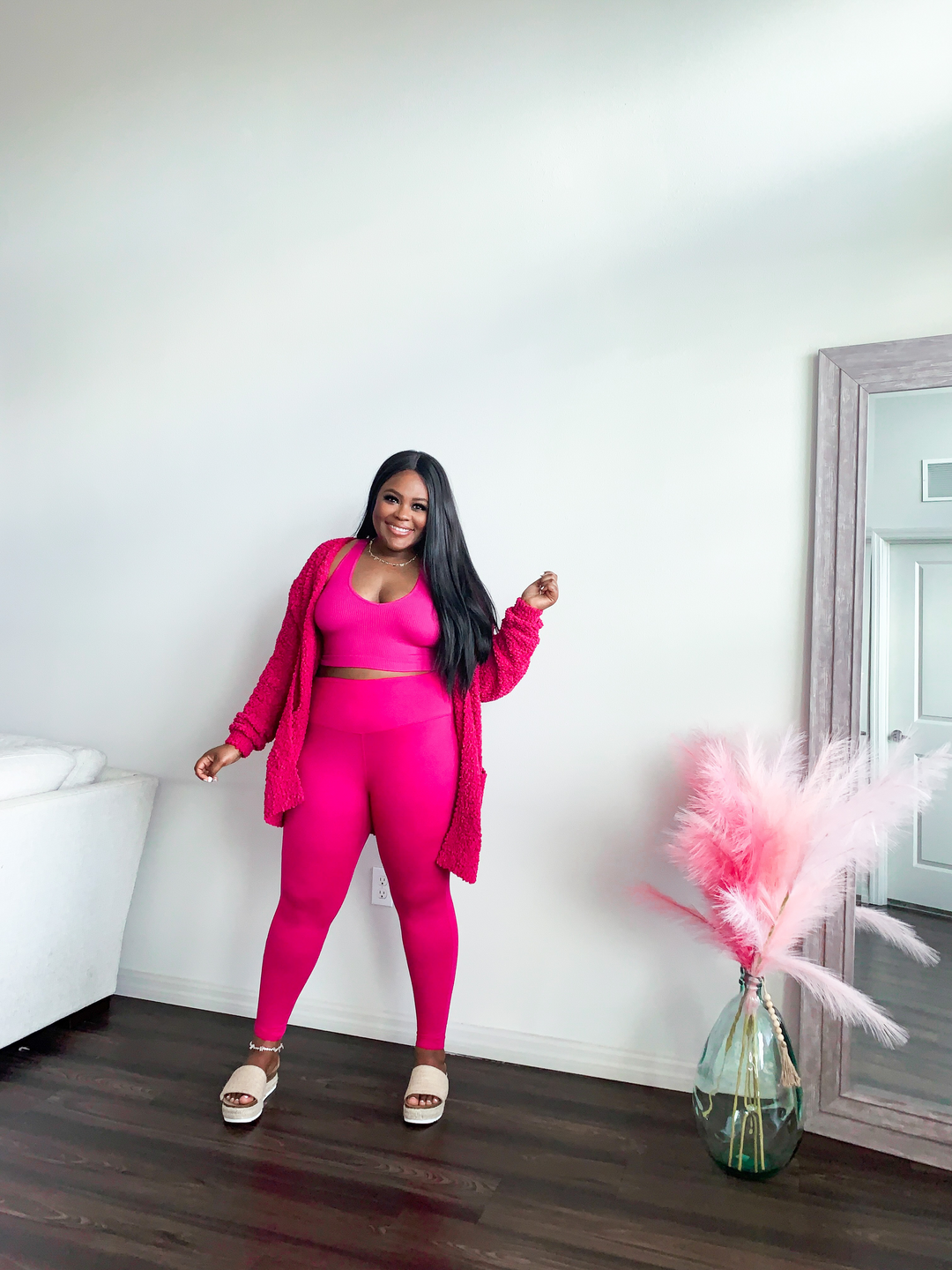 Boujee Babe Butter Soft 3 Piece Legging Set (Magenta) - Eb and Flo